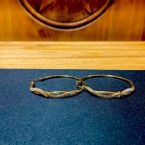 Gold hoops with jewels